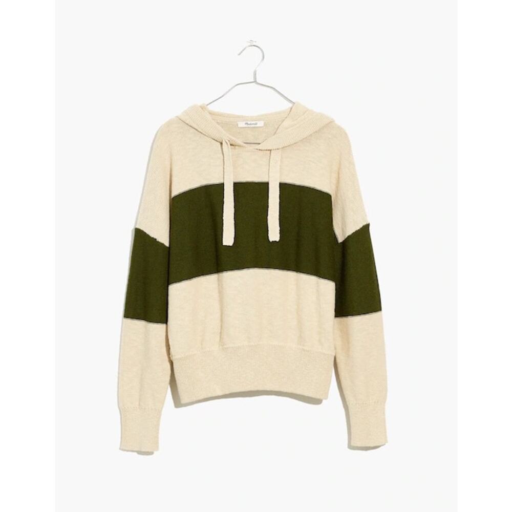 $89 New Madewell Clairview Hoodie Sweater Colorblock - medium